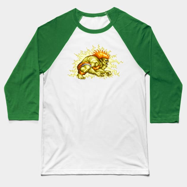 Blanka Electric Thunder Baseball T-Shirt by Pexel Pirfect